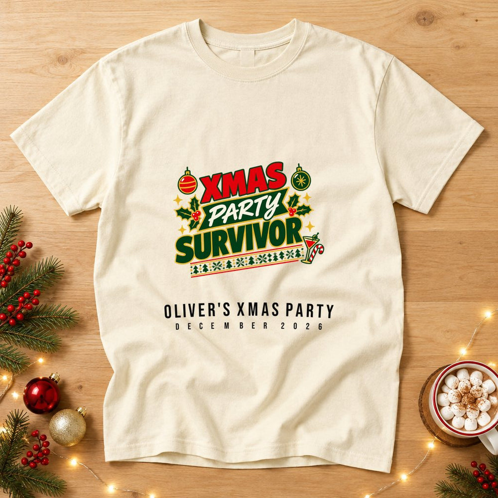 Party Survivor Personalized Christmas T-Shirt