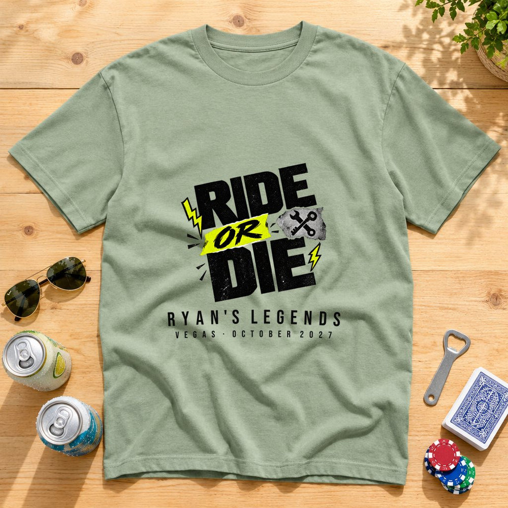 Ride Or Die For The Groom — Personalised Stag Do T-Shirt