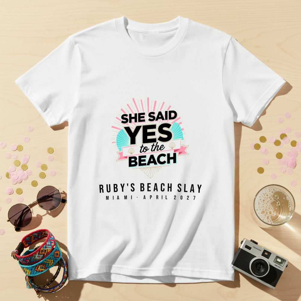 Beach Slay Personalized Bachelorette T-Shirt
