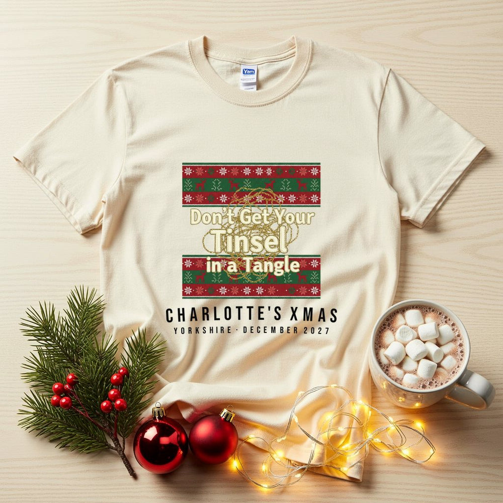 Tinsel Tangle Personalized Christmas T-Shirt