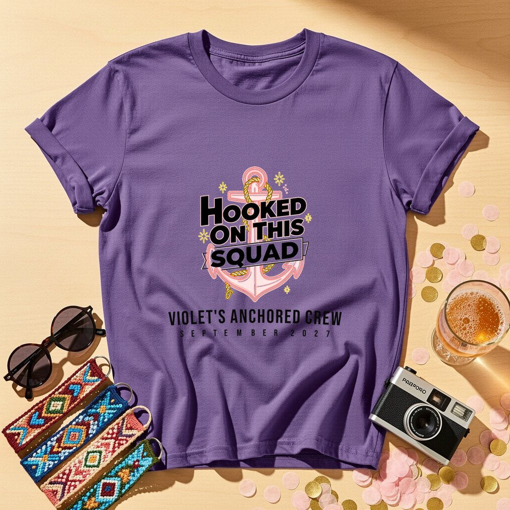 Hooked On This Squad Personalized Bachelorette T-Shirt