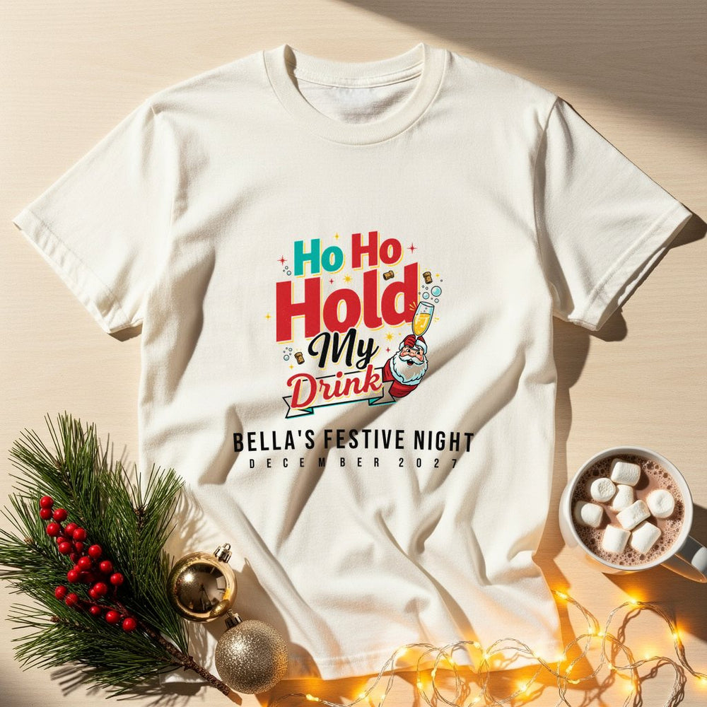 Ho Ho Hold My Drink Personalized Group Tee & Sweatshirt
