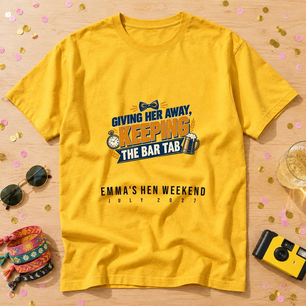 Giving Her Away, Keeping the Bar Tab — Personalised Wedding T-Shirt