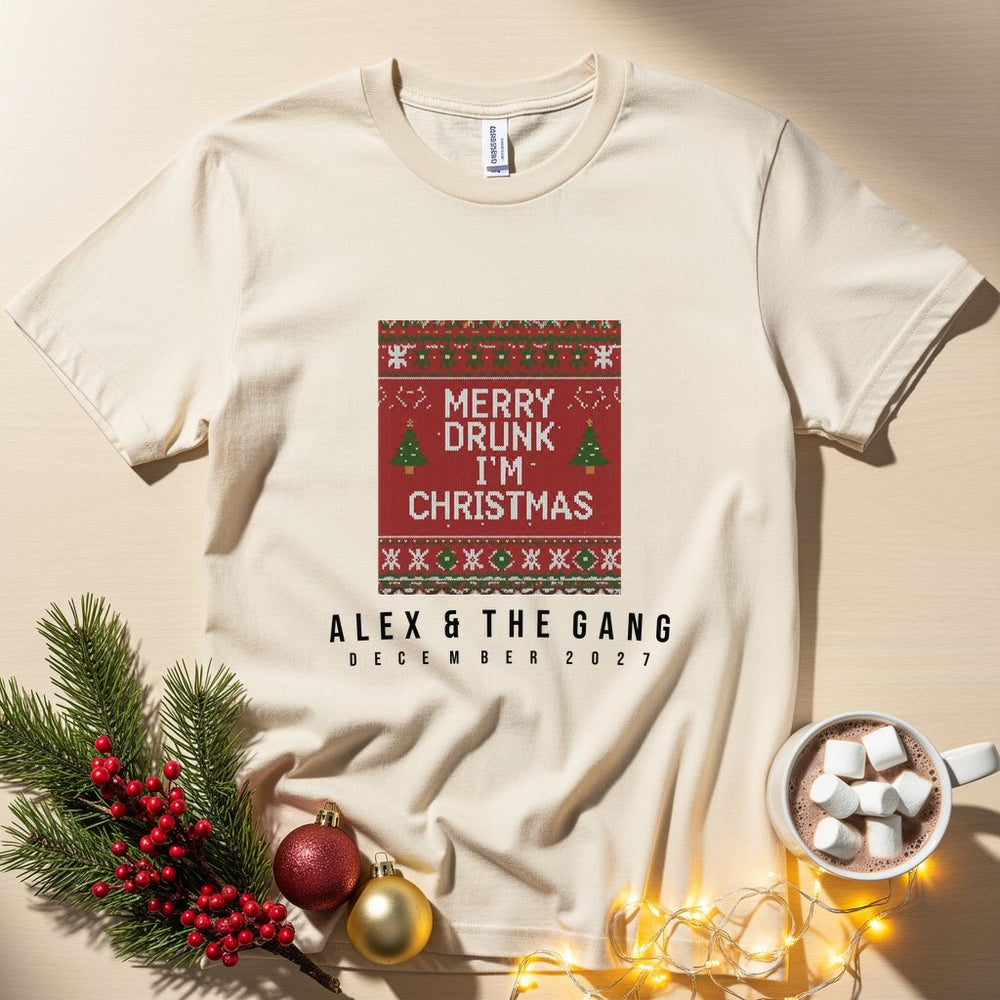 Merry Drunk Personalized Christmas T-Shirt