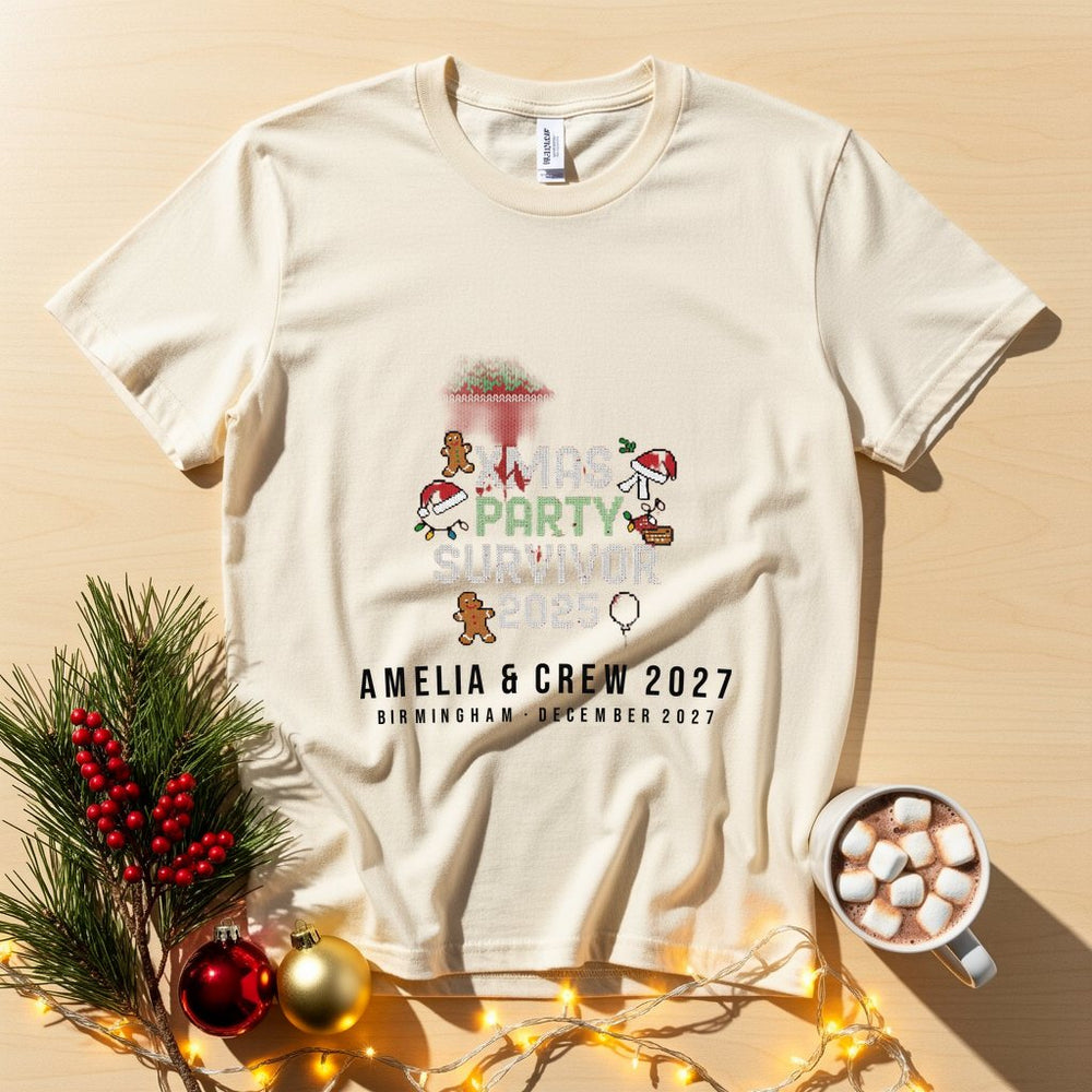 Party Survivor Personalized Christmas T-Shirt