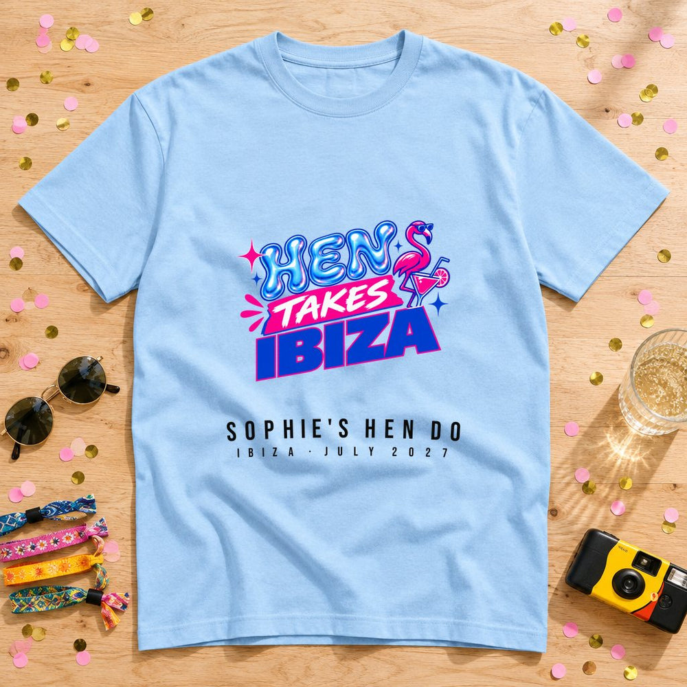 Hen Takes Ibiza — Personalised T-Shirt