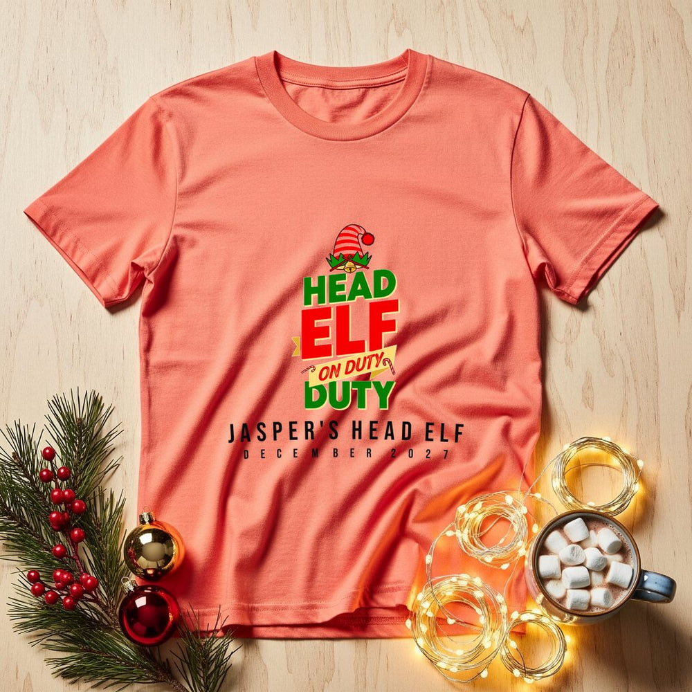 Head Elf On Duty Personalized Group Tee & Sweatshirt