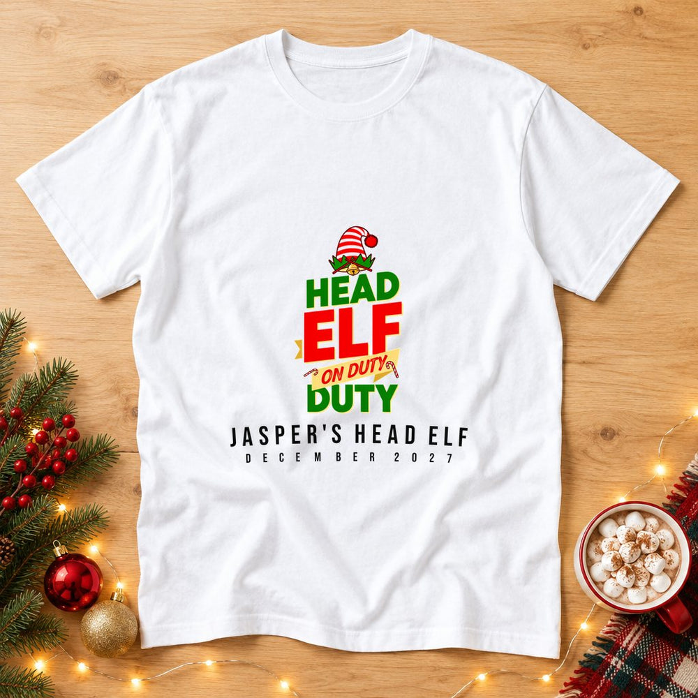 Head Elf On Duty Personalized Group Tee & Sweatshirt