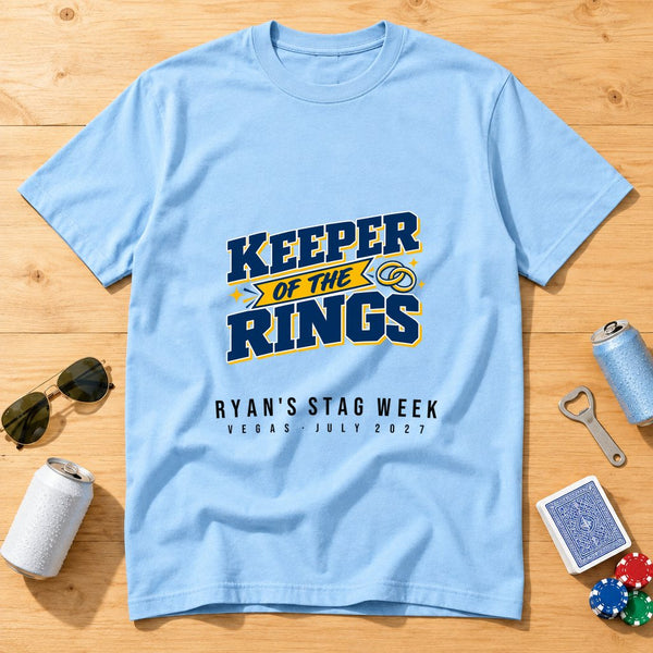 Keeper Of The Rings — Personalised Stag Do T-Shirt