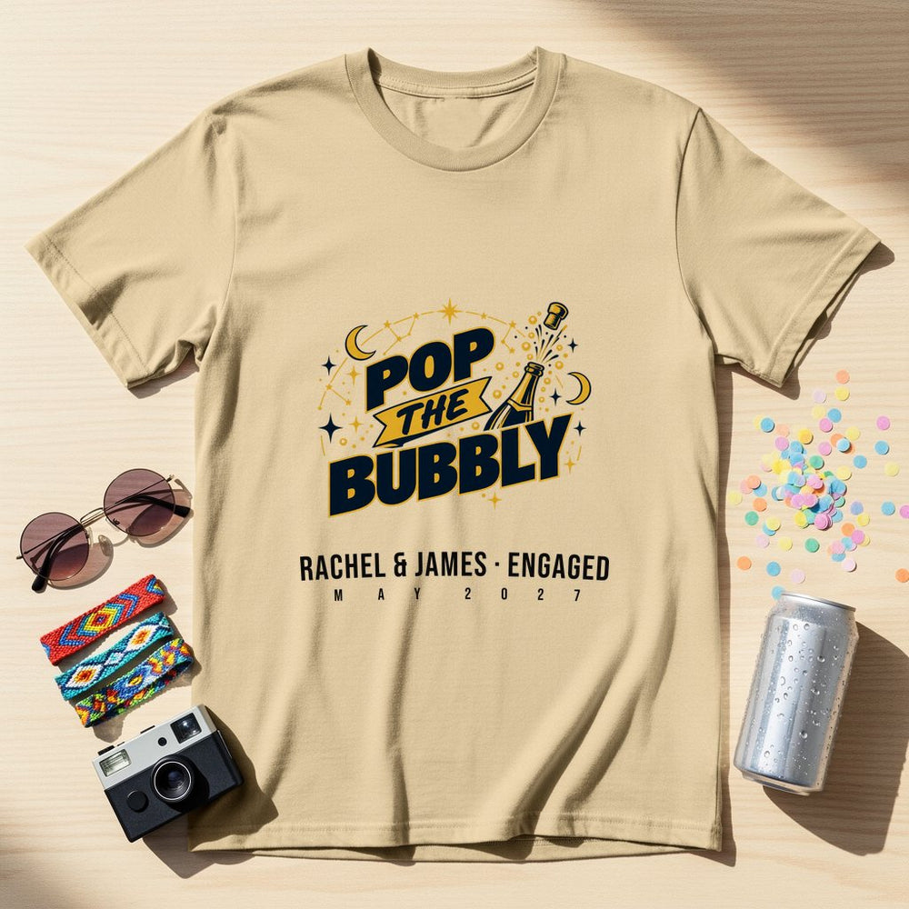 Bubbly & Engaged — Personalised Engagement T-Shirt