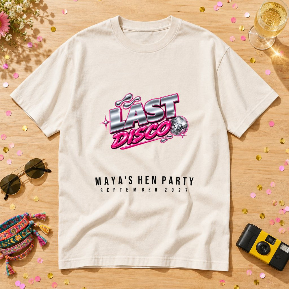 Minimal Mirrorball — Personalised Hen Do T-Shirt