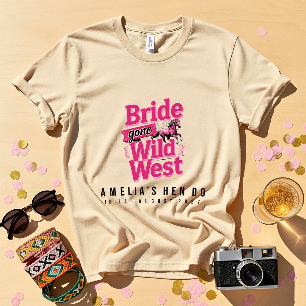 Bride Gone Wild West Personalized Bachelorette T-Shirt
