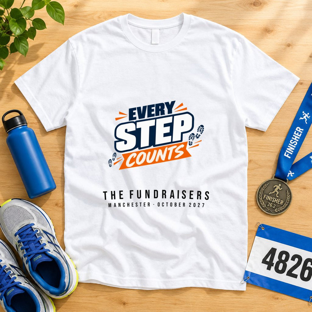 Every Step Counts — Race Crew — Personalised Charity T-Shirt