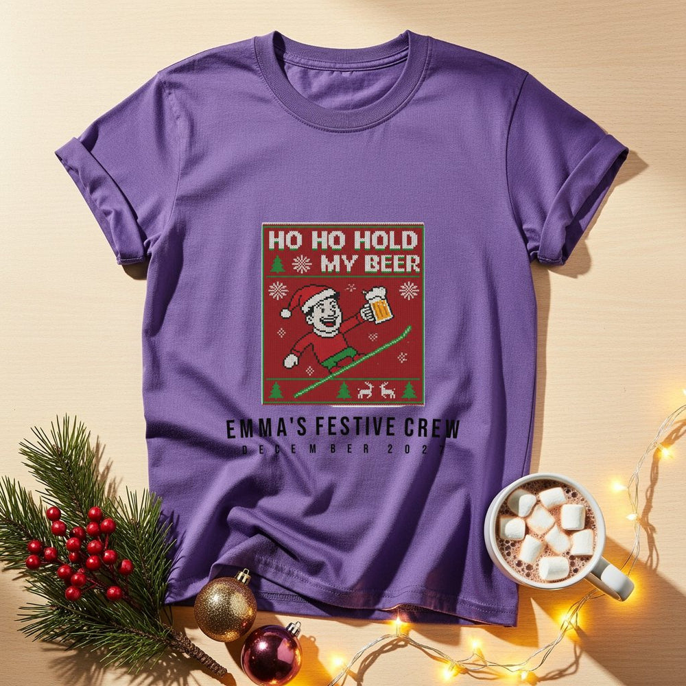 Hold My Beer Personalized Christmas T-Shirt