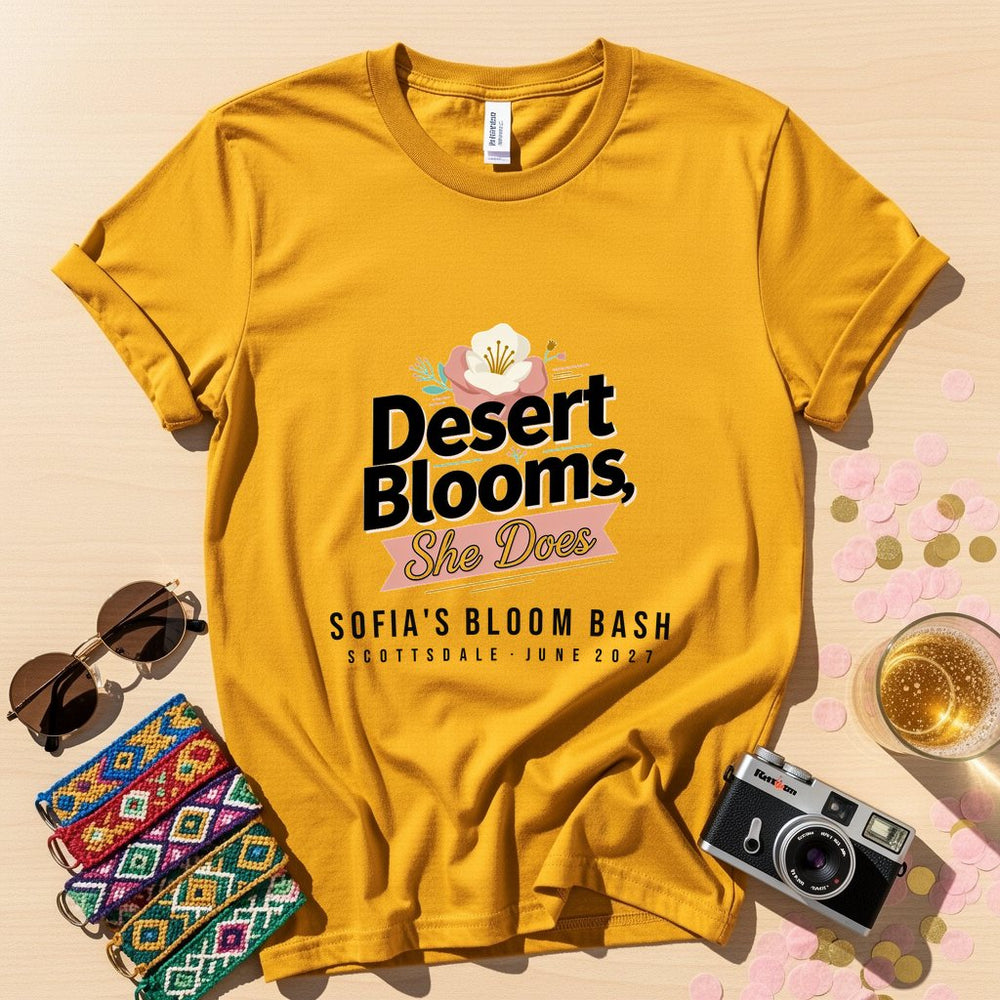 Desert Blooms Personalized Bachelorette T-Shirt