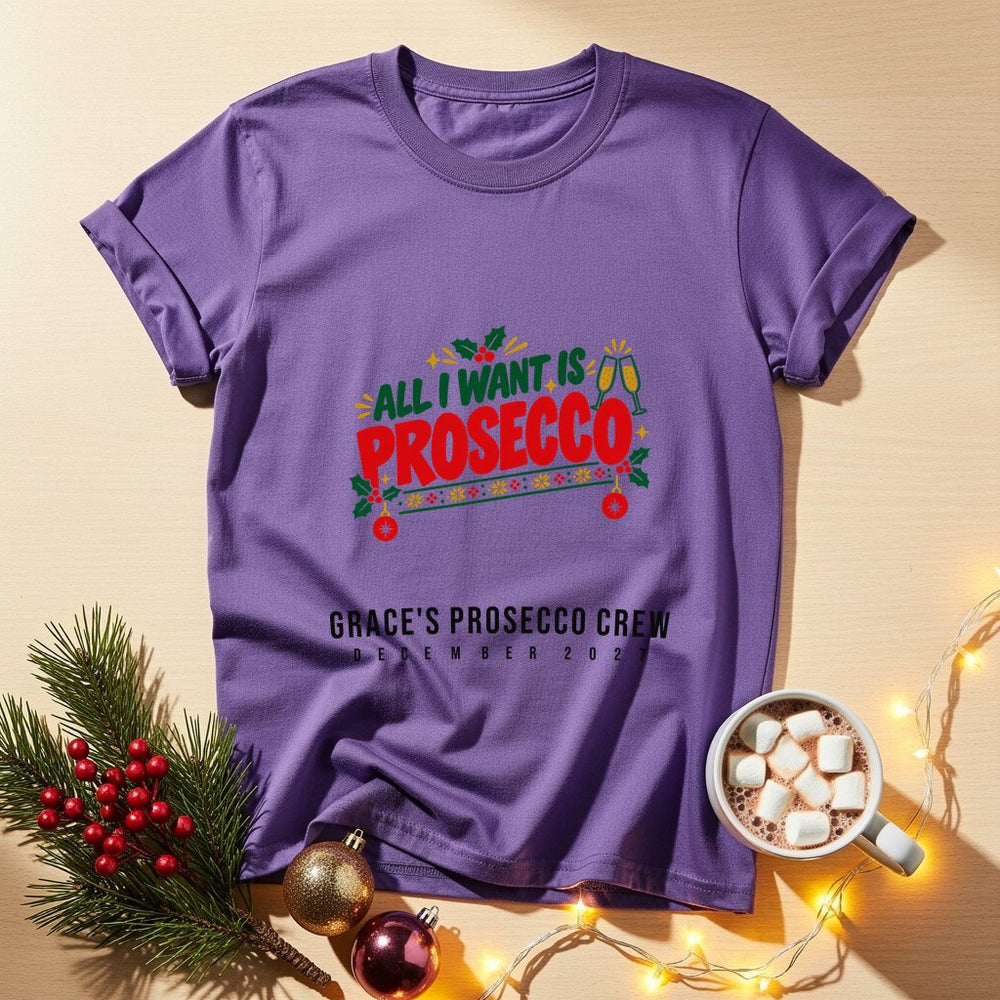 Prosecco Christmas Personalized Christmas T-Shirt