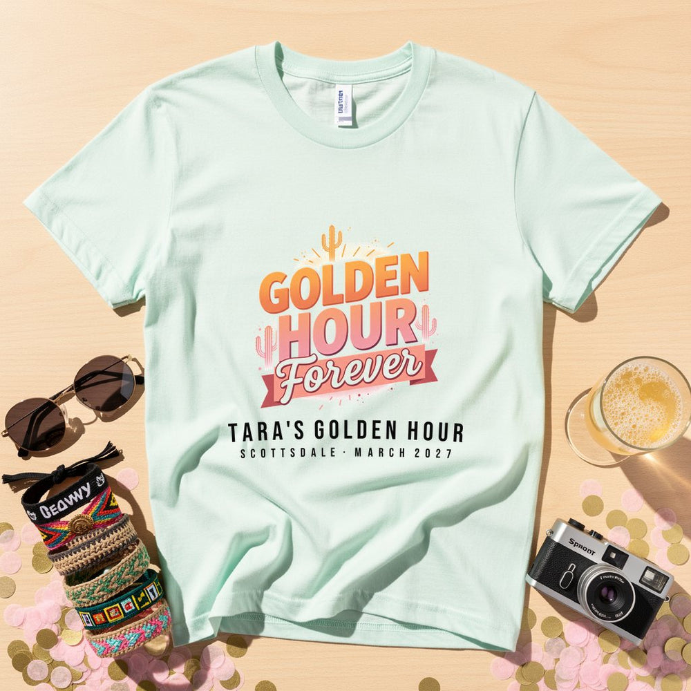 Golden Hour Forever Personalized Bachelorette T-Shirt