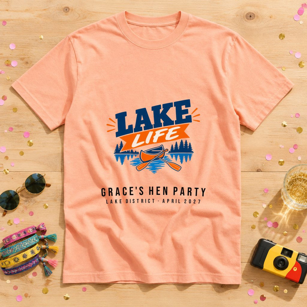Canoes and Paddles — Personalised Hen Do T-Shirt
