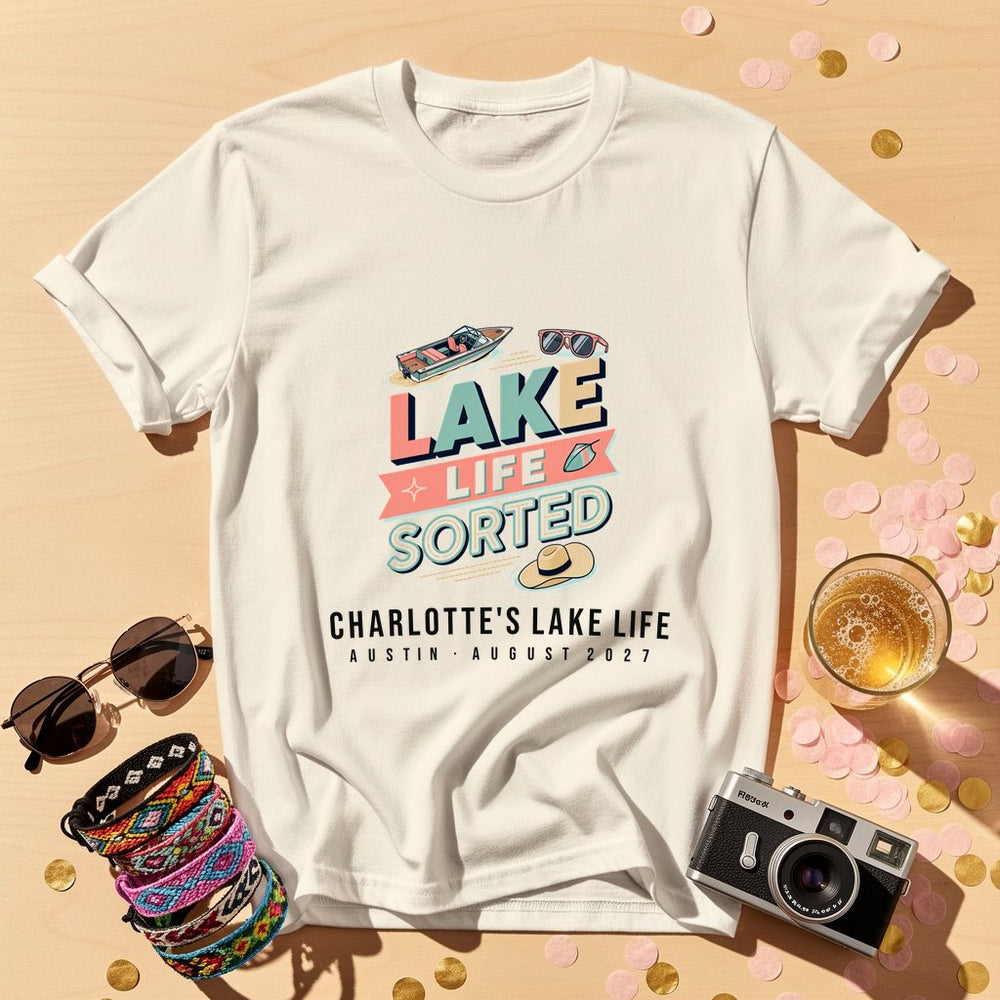 Lake Life Sorted Personalized Bachelorette T-Shirt