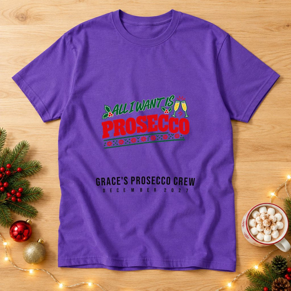 Prosecco Christmas Personalized Christmas T-Shirt