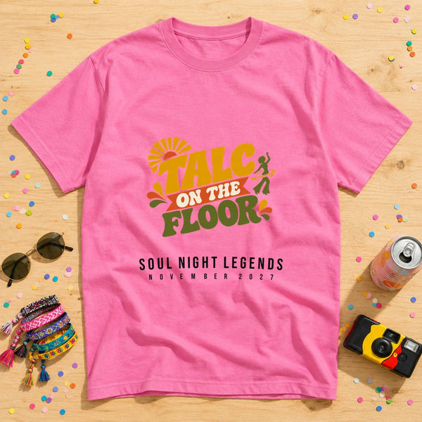 Talc On The Floor Til Dawn — Personalised Soul Weekender T-Shirt