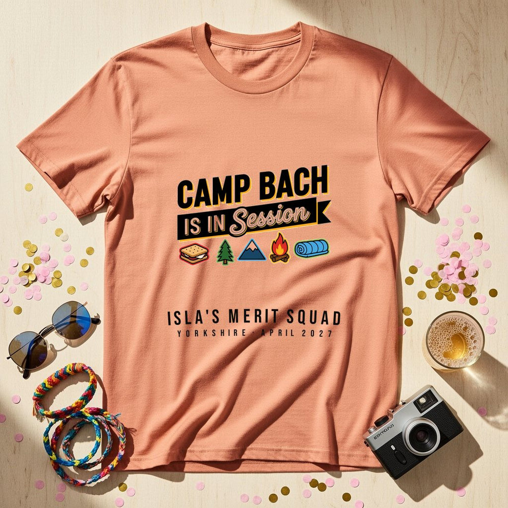 Camp Bach Patch Personalized Bachelorette T-Shirt