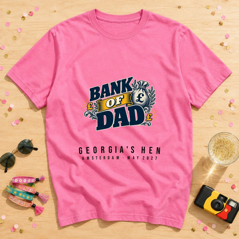 Bank Of Dad — Personalised Wedding T-Shirt