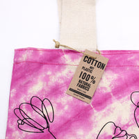 Tye-Dye Cotton Bag (6oz) - 38x42x12cm -  Namaste Hands - Multi - Natural Handle Dress Loud