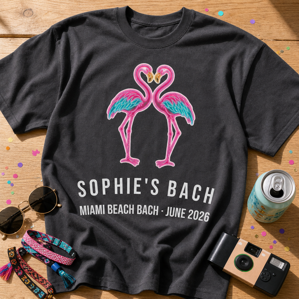 Neon Flamingo Duo